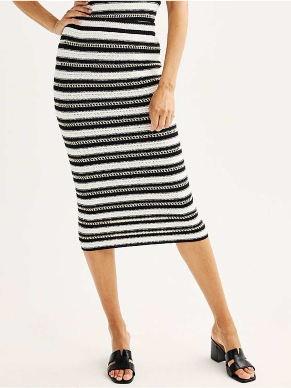 Nine West Crochet Midi Pencil Skirt